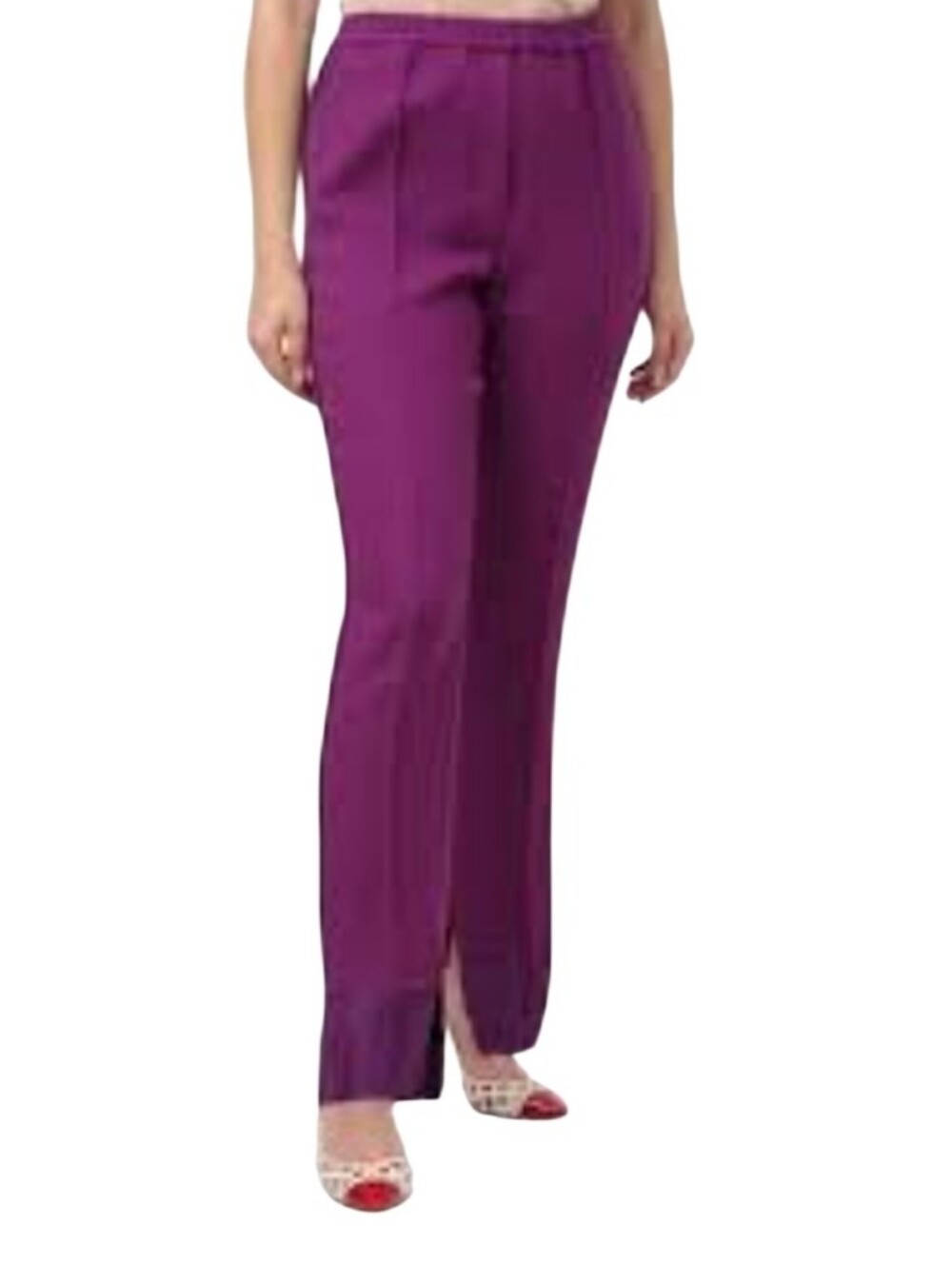 GOLDEN GOOSE Purple 100% Wool High Rise Straight Leg Pants XS NWT